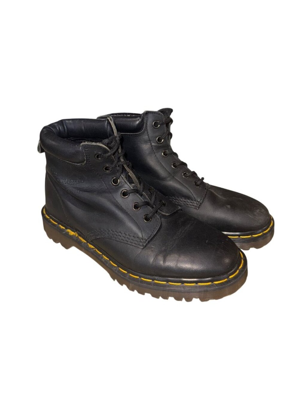 Vintage Dr. Martens Punk Black Leather Lace-Up Boots Fairy Goth Grunge Womens 6